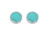 Hoxton London Men's Sterling Silver and Turquoise Round Cufflinks