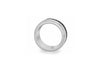Hoxton London Men's Sterling Silver Black Leather Spinning Ring