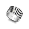 Hoxton London Men's Sterling Silver Stripe Horizontal Striped Ring