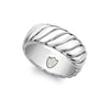 Hoxton London Men's Sterling Silver Twist Ring