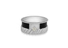 Hoxton London Men's Sterling Silver Twist Leather Inlay Ring