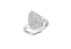 18ct White Gold 0.86ct Diamond Teardrop Shoulder Ring