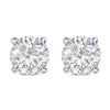 Sterling Silver Round Zirconia Claw Stud Earrings