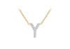 9ct Two-Tone Gold 00.5ct Diamond Initials Pendant Necklace