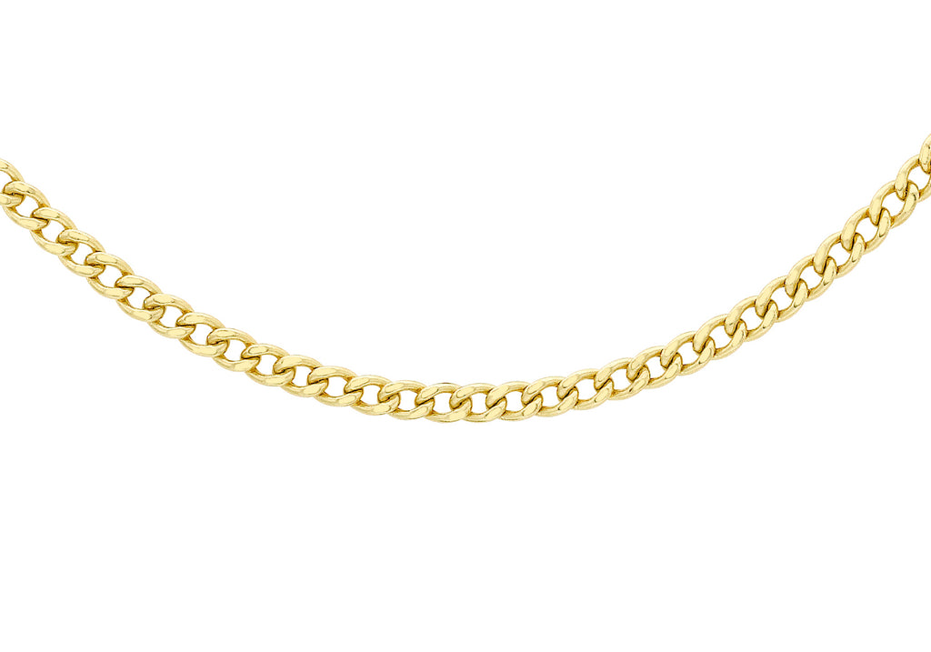9ct Yellow Gold 60 Diamond Cut Curb Chain 46m/18"9