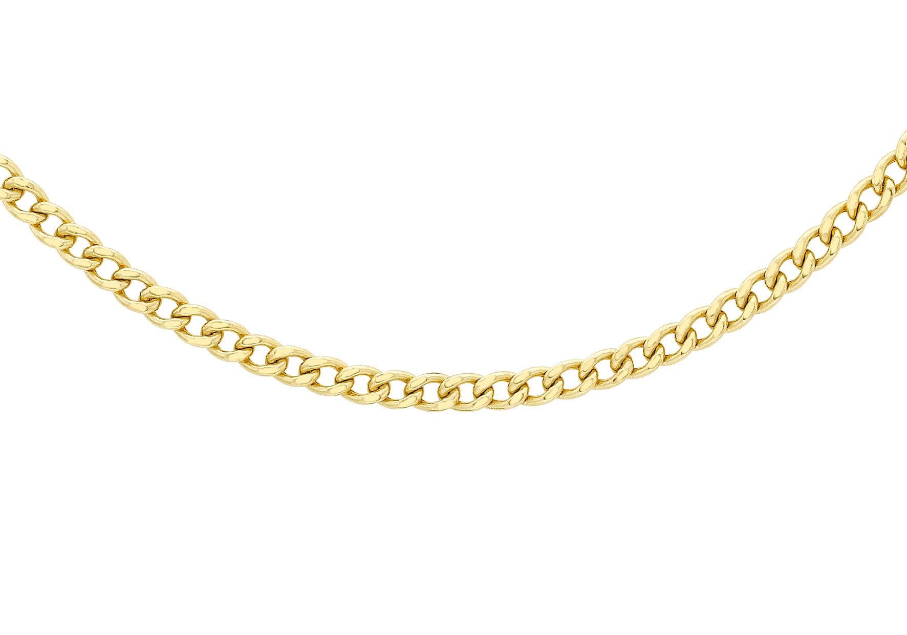9ct Yellow Gold 60 Diamond Cut Curb Chain 46m/18"9