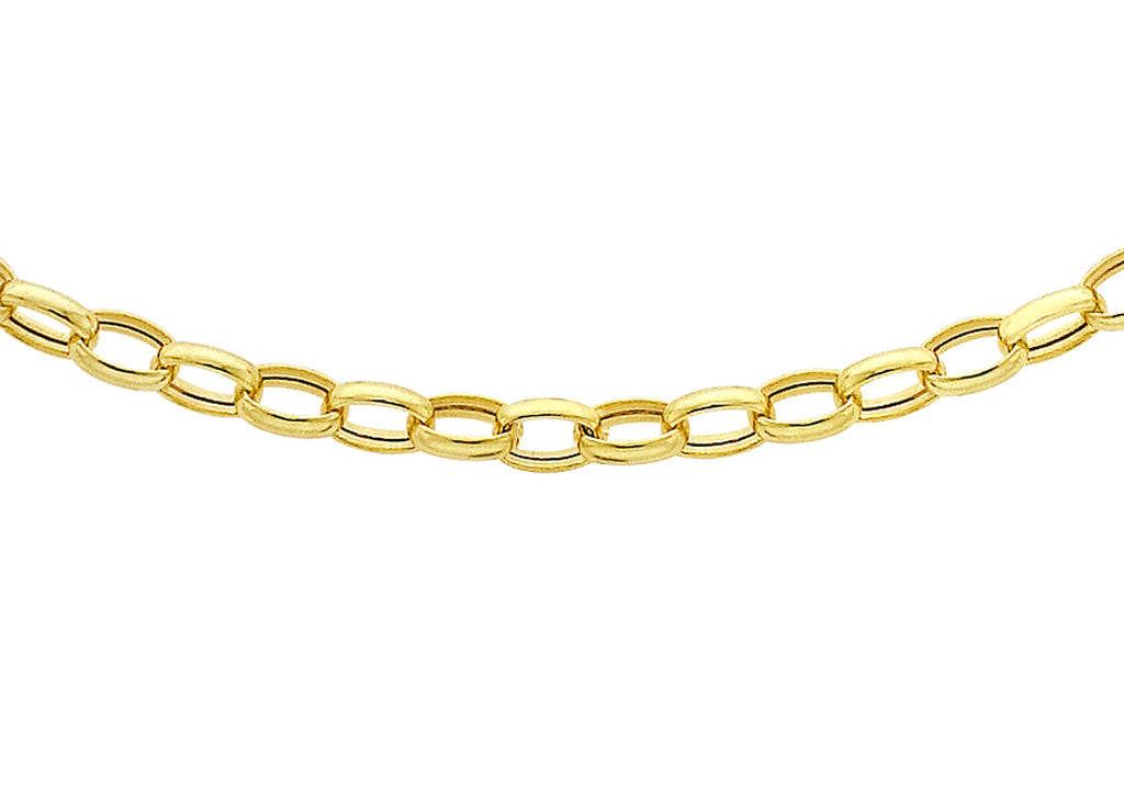 9ct Yellow Gold 100 Oval Belcher  Chain 41m/16"9