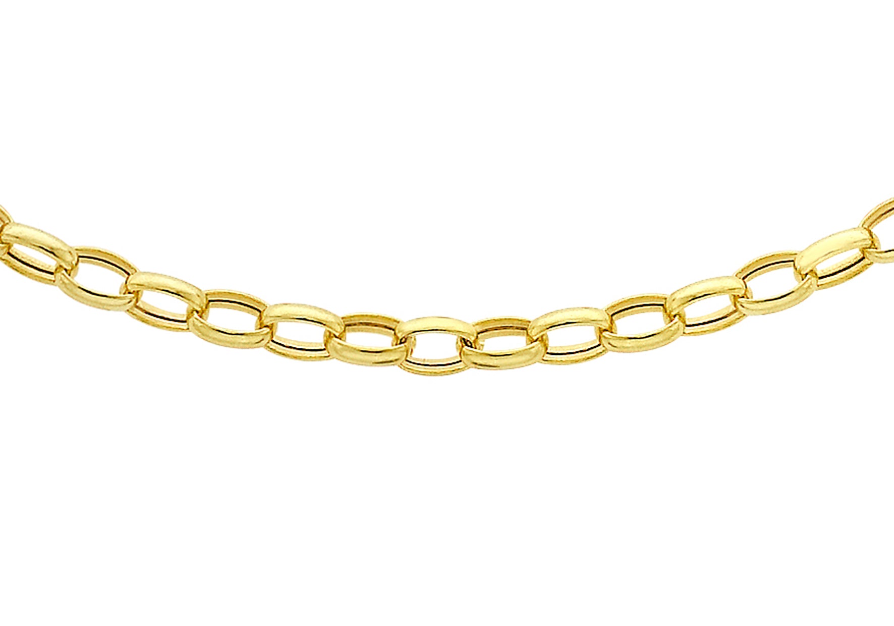 9ct Yellow Gold 100 Oval Belcher  Chain 41m/16"9
