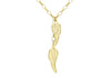 9ct Yellow Gold Angel Wings Charm Drop Necklace  46m/18"9