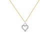 9ct 2-Colour Gold Zirconia  Heart Pendant on Belcher  Necklace  46m/18"9