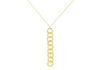 9ct Yellow Gold Hammered Rings Drop Y-Shaped Necklace  43m/17"9