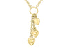 9ct Yellow Gold Triple-Heart Drop Necklet 43m/17"9
