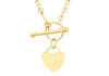 9ct Yellow Gold 12mm x 13mm Heart Charm T-Bar Necklace  41m/16"9