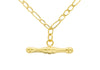 9ct Yellow Gold 50 Figaro T-Bar Necklace  46m/18"9