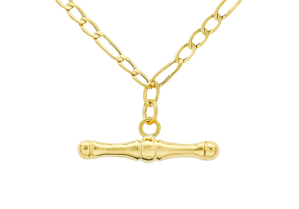 9ct Yellow Gold 50 Figaro T-Bar Necklace  46m/18"9