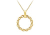 9ct Yellow Gold Wreath Arc Ring Necklace
