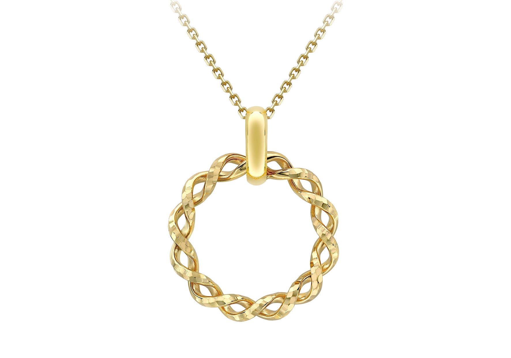 9ct Yellow Gold Wreath Arc Ring Necklace