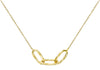 9ct Yellow Gold Diamond Cut Oval Triple-Links Necklace