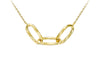 9ct Yellow Gold Diamond Cut Oval Triple-Links Necklace