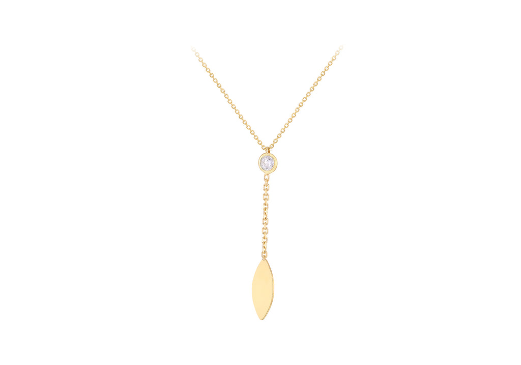 9ct Yellow Gold Drop Leaf Necklace