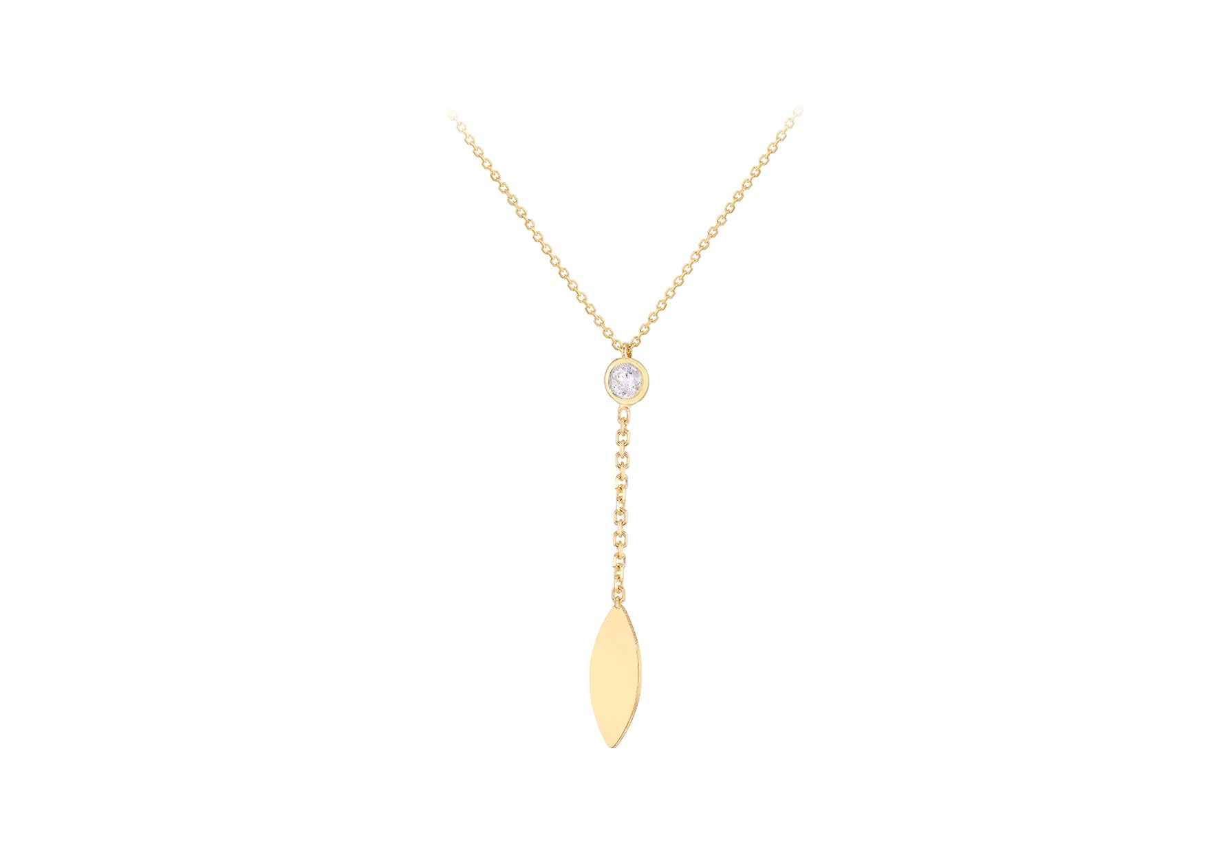 9ct Yellow Gold Drop Leaf Necklace