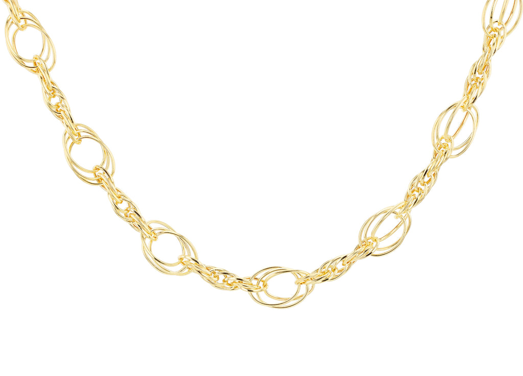 9ct Yellow Gold Triple Oval Interlinked Chain