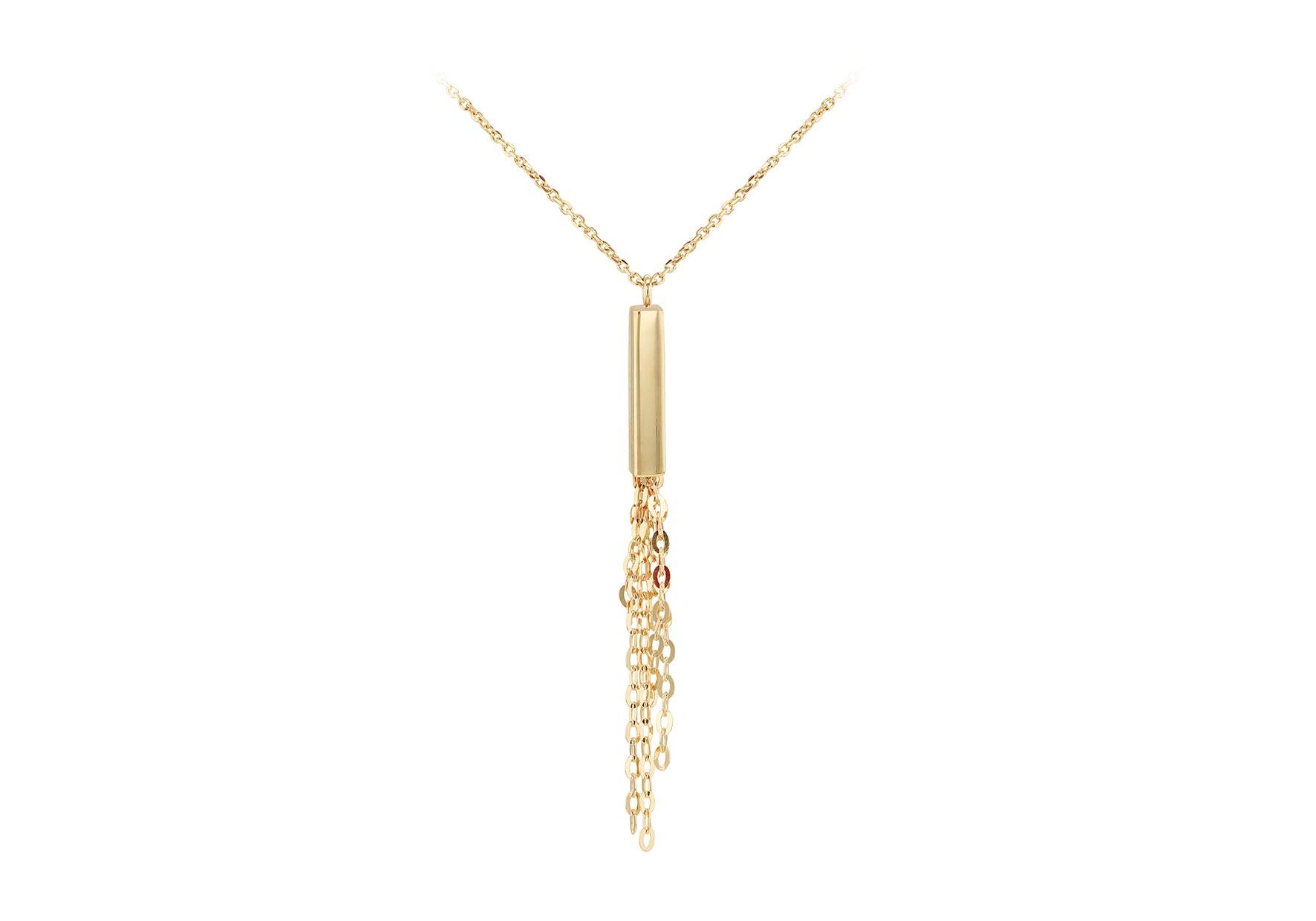 9ct Yellow Gold Tassel Bar Necklace