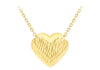 9ct Yellow Gold 12.2mm x 11.2mm Diamond Cut Sliding Heart Necklace  44.5m/17.75"9