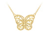 9ct Yellow Gold Diamond Cut Butterfly Adjustable Necklace  
