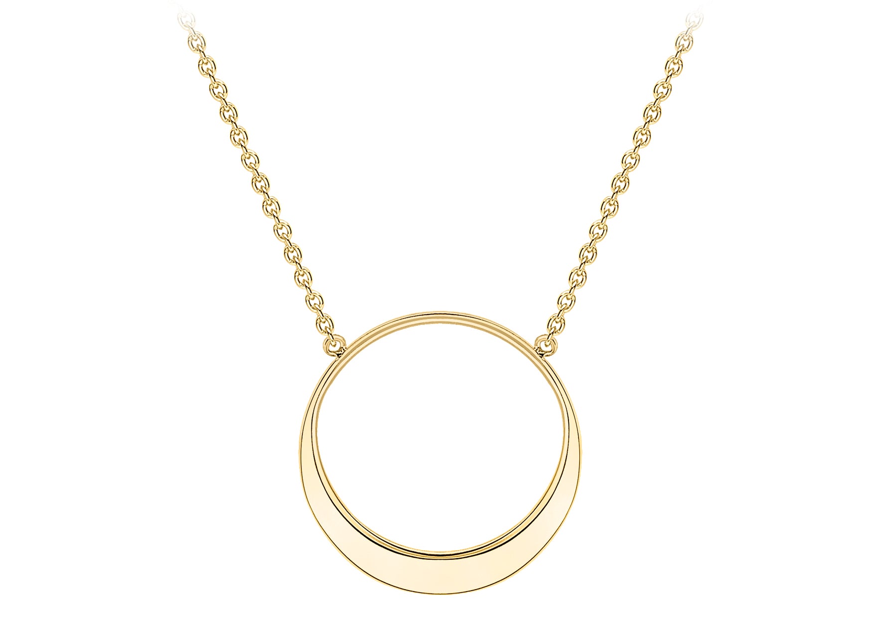 9ct Yellow Gold 14.8mm Elipse Adjustable Necklace  41m/16"-43m/17"9