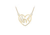 9ct Yellow Gold 17mm x 15.3mm 'Love' Heart Adjustable Necklace  41m/16"-46m/18"9