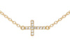 9ct Yellow Gold Zirconia  Triple-Cross Adjustable Necklace  43m/17"-46m/18"9