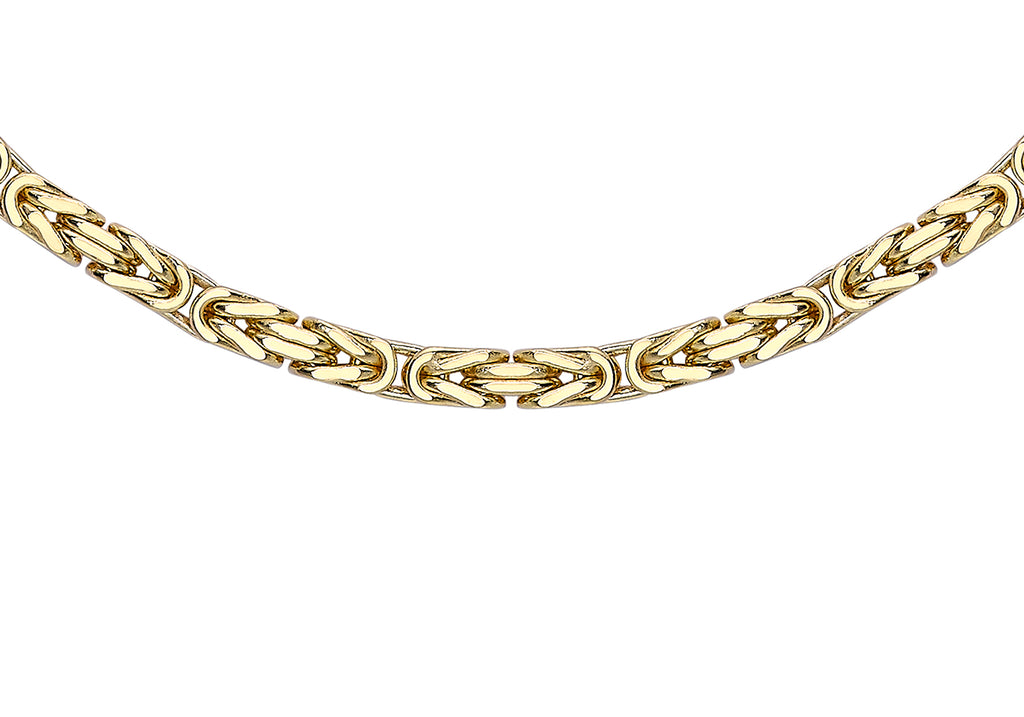 9ct Yellow Gold 3.3mm Square Byzantine Chain 46m/18"9