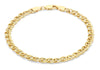 9ct Yellow Gold Double Hollow Link Bracelet 18m/7"9