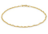 9ct Yellow Gold 30 Twist Curb Chain Anklet 23m/9"9
