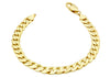 9ct Yellow Gold Flat Diamond Cut Curb Bracelet 20m/8"9