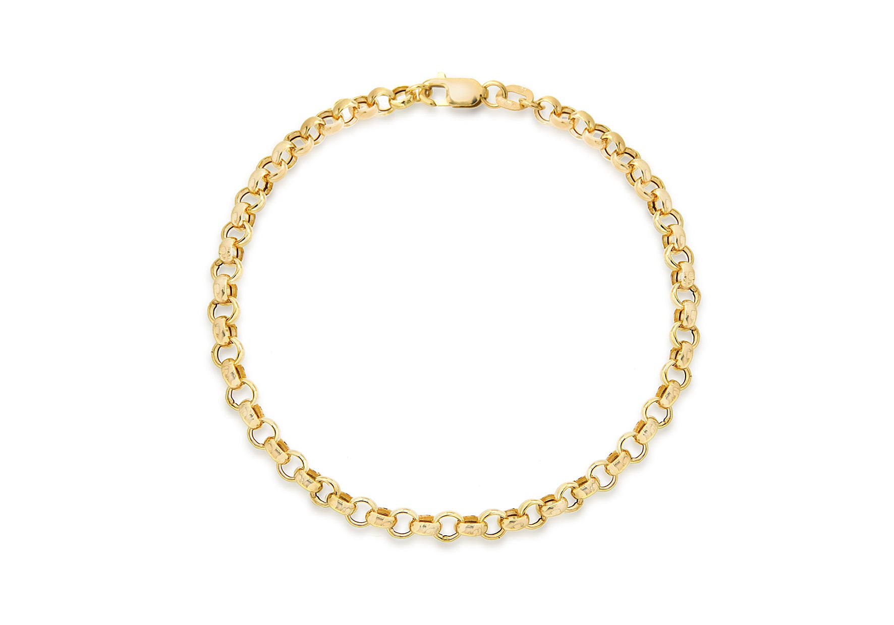 9ct Yellow Gold Hollow Belcher  Bracelet 18m/7"9