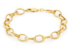 9ct Yellow Gold Textured Oval Belcher  Chain Bracelet 19m/7.5"9