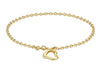 9ct Yellow Gold 11.6mm x 10mm Heart Drop Bracelet 18m/7"9