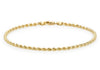 9ct Yellow Gold 30 Hollow Diamond Cut Rope Bracelet
