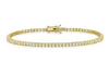 9ct Yellow Gold 2mm Round Zirconia  Tennis Bracelet 19m/7.5"9
