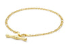 9ct Yellow Gold Hollow Figaro T-Bar Bracelet 19m/7.5"9