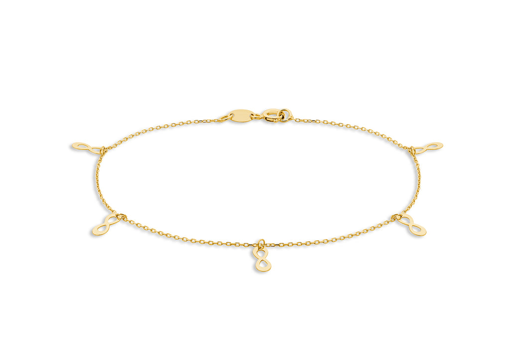 9ct Yellow Gold Infinity Links Bracelet