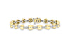 9ct 2-Colour Gold 0.20t Diamond Link Bracelet 18.5m/7.25"9