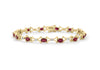 9ct Yellow Gold 0.12t Diamond and Ruby Link Bracelet 18m/7"9