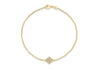 9ct Yellow Gold 0.12t Pave Set Diamond Square Charm Bracelet 18m/7"9