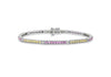 9ct White Gold Pink and Yellow Sapphire Bar Bracelet