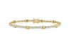 9ct Yellow Gold 0.10ct Diamond Bar & Knot Bracelet 18m/7"9