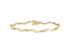 9ct Yellow Gold 0.24t Diamond Wave Link Bracelet 19m/7.5"9