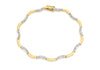 9ct Yellow Gold 0.10ct Diamond Wave Link Bracelet 18m/7"9